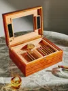 Agresti Havana Wood Humidor Case (100 Cigars)  Abask Luxury Gift In  Red