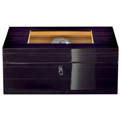 Pre-owned Agresti Humidor In Black Polished Ebony Avana Nera
