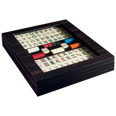 Pre-owned Agresti Mahjong Game Board In Black Polished Ebony Passione Di Gioco