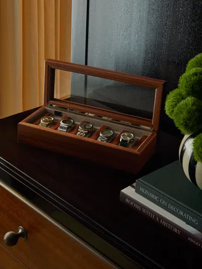 Agresti Mahogany Watch Box  Abask Luxury Gift In Brown