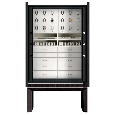 Pre-owned Agresti Solo Lui Black Armoire With 18 Watch Winders