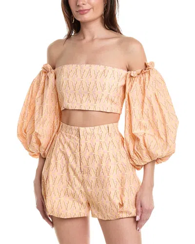 Agua Bendita Agua By  Sello Crop Top In Yellow