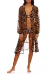 Agua Bendita Aldora Balam Kimono In Animal Print