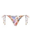 Agua Bendita Alegria Floral-print Beaded-detail Bikini Bottoms In Multi