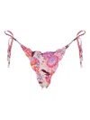 Agua Bendita Alegria Floral-print Bikini Bottoms In Pink