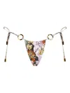 Agua Bendita Alexis Floral-print Ring-details Bikini Bottom In Multi