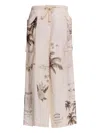 Agua Bendita Alice Palm-tree Print Trousers In Neutral