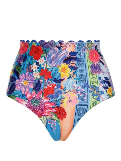 Agua Bendita Alicia Vessel High Waist Bikini Bottoms In Multi