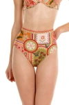 Agua Bendita Alicia Fiore High Waist Reversible Bikini Bottoms In Multi