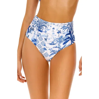 Agua Bendita Alicia Tales Reversible Bikini Bottoms In Blue