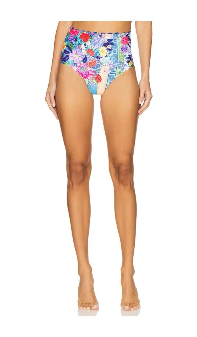 Agua Bendita Alicia Vessel High Waist Bikini Bottoms In Blue