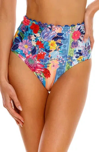 Agua Bendita Alicia Vessel High Waist Bikini Bottoms In Multi