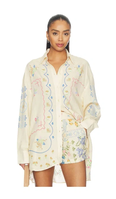 Agua Bendita Anastasia Bleu Top In Multi