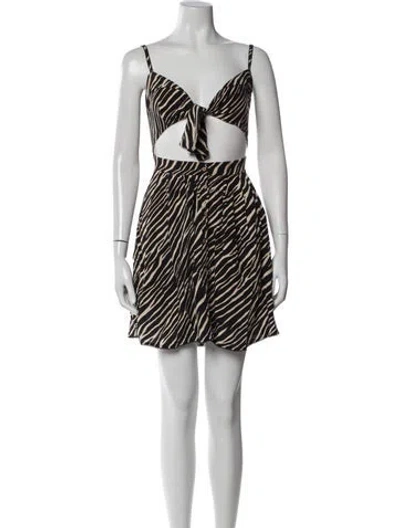 Pre-owned Agua Bendita Animal Print Mini Dress In Black