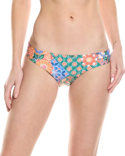 Agua Bendita Audrey Tile Bikini Bottom In Blue