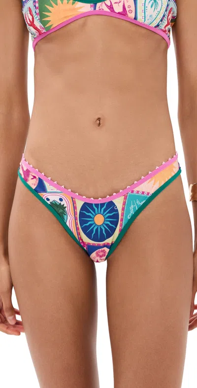 Agua Bendita Avy Hand Embroidered Reversible Bottoms Multicolor
