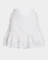 Agua Bendita Azure Nixi Eyelet Mini Skirt In White
