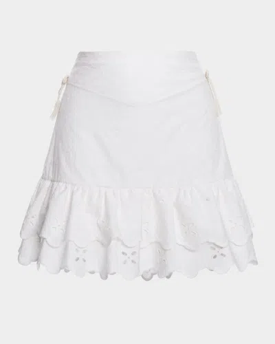 Agua Bendita Azure Nixi Eyelet Mini Skirt In White