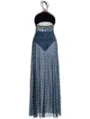 Agua Bendita Azure Sari Maxi Dress In Blue