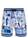 Agua Bendita Dan Azure Swim Trunks Multicolor In White