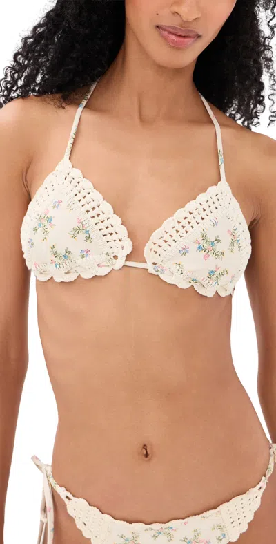 Agua Bendita Bea Handmade Crochet Triangle Top Multicolor