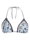 Agua Bendita Beaded-embellished Triangle Bikini Top In White
