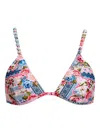 Agua Bendita Belle Floral-print Bikini Top In Multi