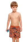 Agua Bendita Boys Toddler Swim Shorts In Orange