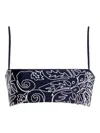 Agua Bendita Brietta Batik Embroidered Bikini Top In Neutral