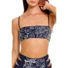 Agua Bendita Brietta Batik Embroidered Bikini Top In Black