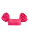Agua Bendita Calista Puff-sleeves Bikini Top In Pink
