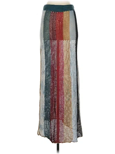 Pre-owned Agua Bendita Casual Skirt In Burgundy