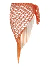 Agua Bendita Catty Crochet Fringed Pareo In Orange