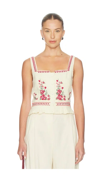 Agua Bendita Charlotte Cherish Top In White