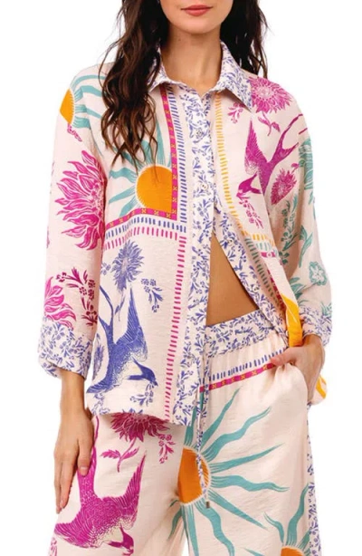 Agua Bendita Chrissy Alina Cover-up Shirt In Multi