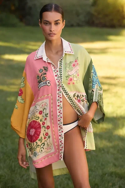 Agua Bendita Chrissy Buttondown Shirt In Multicolor