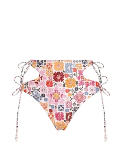 Agua Bendita Claus Floral-pattern Bikini Bottom In Multi