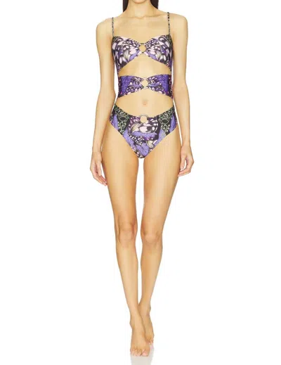 Agua Bendita Conga Ambar One Piece Swimsuit In Purple Multi Color