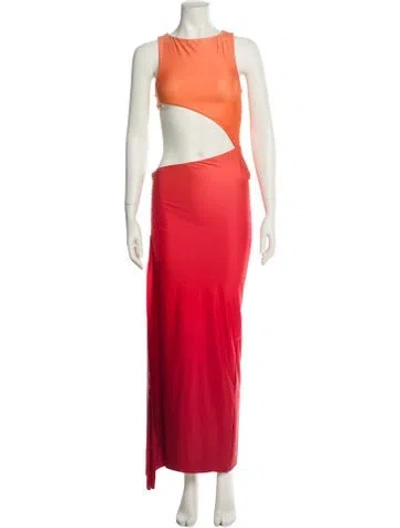 Pre-owned Agua Bendita Crew Neck Long Dress W/ Tags In Multi