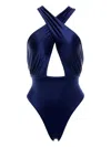 Agua Bendita Cross-front Swimsuit In Blue