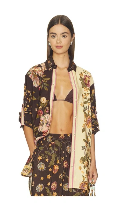 Agua Bendita Crystal Shirt In Brown