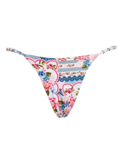Agua Bendita Dakota Floral-print Bikini Bottom In Multi