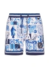 Agua Bendita Dan Azure Swim Trunks Multicolor In 蓝色