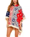 Agua Bendita Delailah Towel Poncho In Multicolor