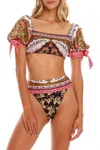Agua Bendita Eileen Bikini Top In Antique In Multi