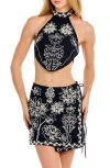 Agua Bendita Elay Batik Cover-up Crop Top In Multi