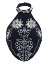 Agua Bendita Elay Embroidered Halter-neck Top In Blue