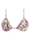 Agua Bendita Embroidered-detail Bikini Top In Multi