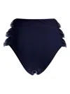 Agua Bendita Embroidered High-waisted Bikini Bottoms In Blue