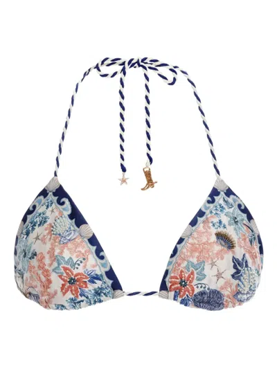 Agua Bendita Floral-print Bikini Top In Multi